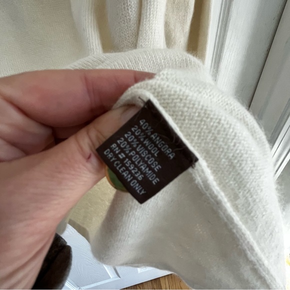 J. McLaughlin Ivory Knit Sweater Angora Wool Blend XL - Picture 7 of 11